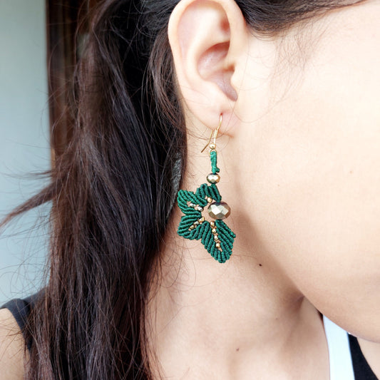 Pendientes de macramé colección Stone en acero inoxidable style 5