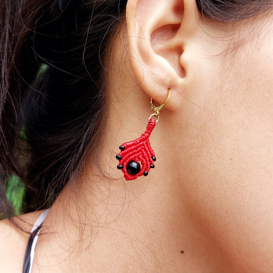 Pendientes de macramé colección Stone en acero inoxidable style 6